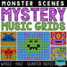Monster Mystery Music Grids - Whole, Half, and Quarter Notes